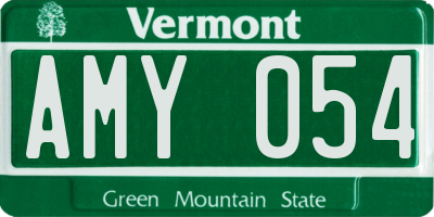 VT license plate AMY054