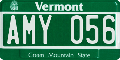 VT license plate AMY056