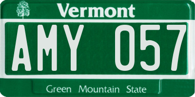 VT license plate AMY057