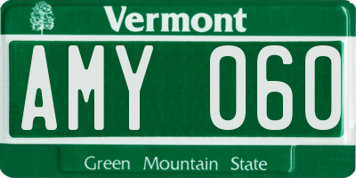 VT license plate AMY060