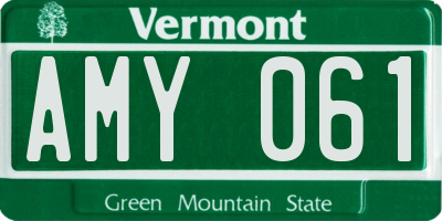 VT license plate AMY061