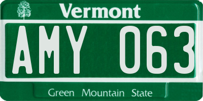 VT license plate AMY063
