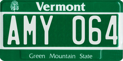 VT license plate AMY064