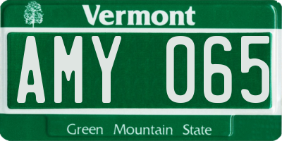 VT license plate AMY065