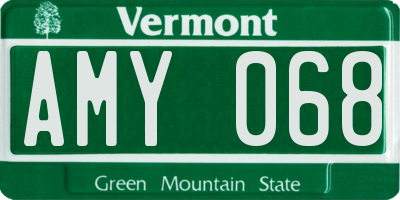 VT license plate AMY068