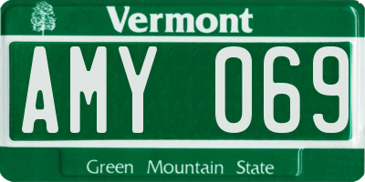 VT license plate AMY069