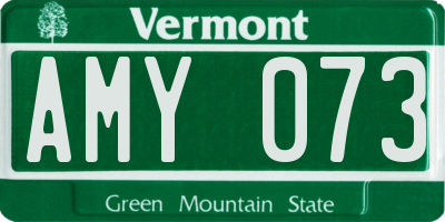 VT license plate AMY073