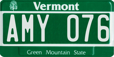 VT license plate AMY076