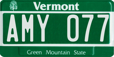 VT license plate AMY077