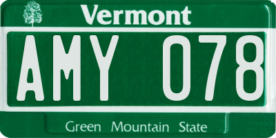 VT license plate AMY078