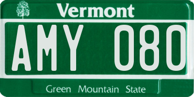 VT license plate AMY080