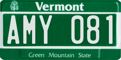VT license plate AMY081