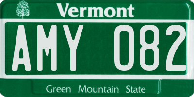 VT license plate AMY082