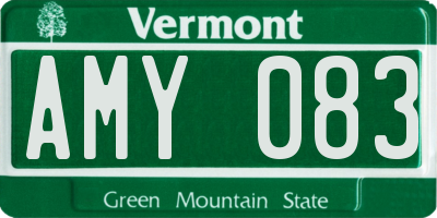 VT license plate AMY083