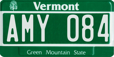 VT license plate AMY084