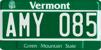 VT license plate AMY085