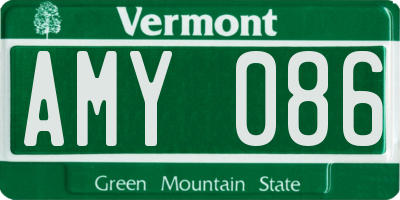 VT license plate AMY086