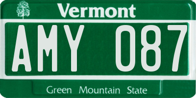 VT license plate AMY087