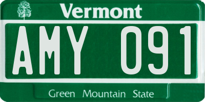 VT license plate AMY091