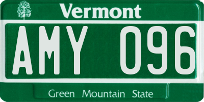 VT license plate AMY096