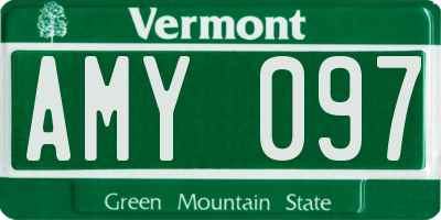 VT license plate AMY097