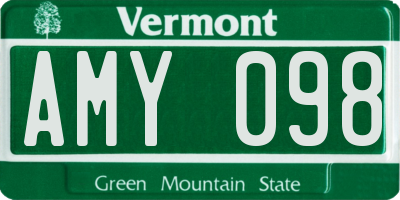 VT license plate AMY098