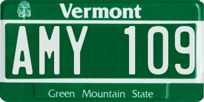 VT license plate AMY109