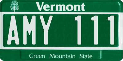 VT license plate AMY111