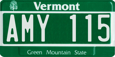 VT license plate AMY115