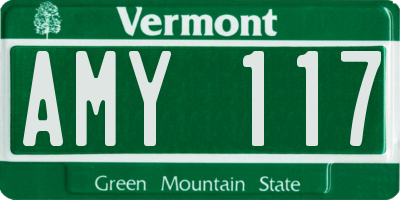 VT license plate AMY117