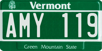 VT license plate AMY119