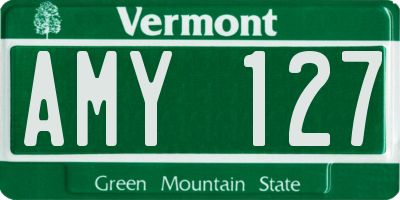 VT license plate AMY127
