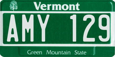 VT license plate AMY129