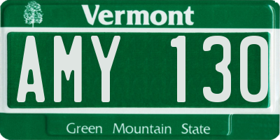 VT license plate AMY130