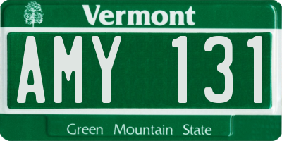 VT license plate AMY131