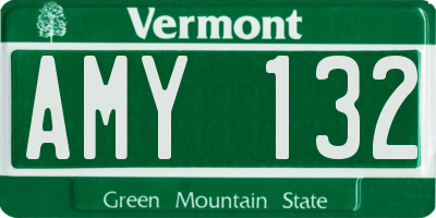 VT license plate AMY132
