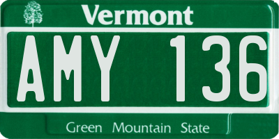 VT license plate AMY136