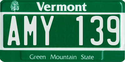 VT license plate AMY139