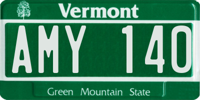 VT license plate AMY140