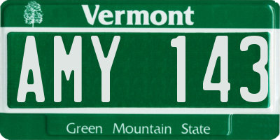 VT license plate AMY143