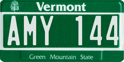 VT license plate AMY144