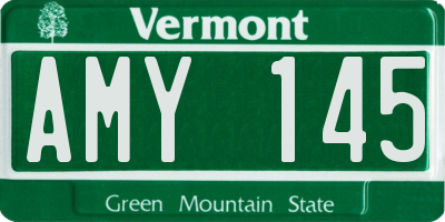 VT license plate AMY145