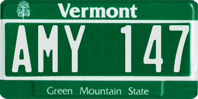VT license plate AMY147