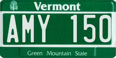 VT license plate AMY150