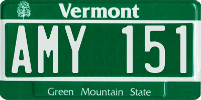 VT license plate AMY151
