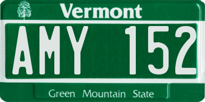VT license plate AMY152