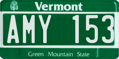 VT license plate AMY153