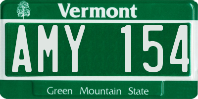 VT license plate AMY154