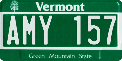 VT license plate AMY157