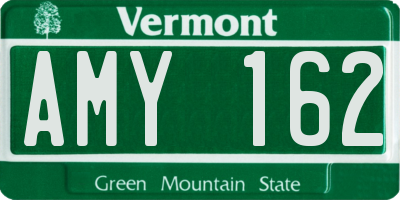 VT license plate AMY162